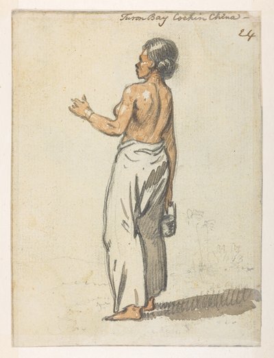 中国科钦的都龙湾》的 24 个女人，选自马戛尔尼勋爵于 1792 年至 1794 年间出使中国期间绘制的 372 幅风景、海岸线、服饰和日常生活图册（纸面铅笔和水彩画） 作者 威廉·亚历山大