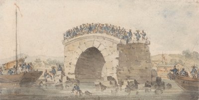 通州附近北河三仙围的一座桥遗迹，1793 年 8 月 15 日 作者 威廉·亚历山大