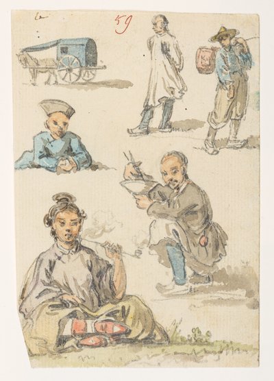f.11 59 幅中国研究，选自马戛尔尼勋爵于 1792 年至 1794 年间出使中国期间绘制的 372 幅风景、海岸线、服饰和日常生活画册（纸面铅笔和水彩画） 作者 威廉·亚历山大