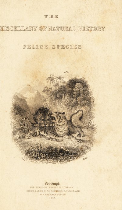 标题页上有狮子攻击老虎的小插图。 ,1834（雕刻） 作者 威廉·亚历山大·福布斯