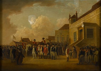 约克公爵弗雷德里克·奥古斯都（Frederick Augustus），约于1794年在法兰德斯（Flanders）审查部队 作者 威廉·安德森