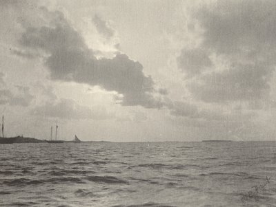 水面上的日落，1890年代。 作者 威廉·B·波斯特