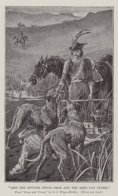 而猎犬站得很严厉，而鹿则显得非常沉着 作者 威廉·巴恩斯（William Barnes）羊毛