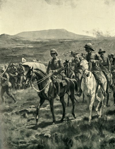 罗伯茨勋爵和韦尔特接近比勒陀利亚的幕僚，1901年。 作者 William Barnes Wollen