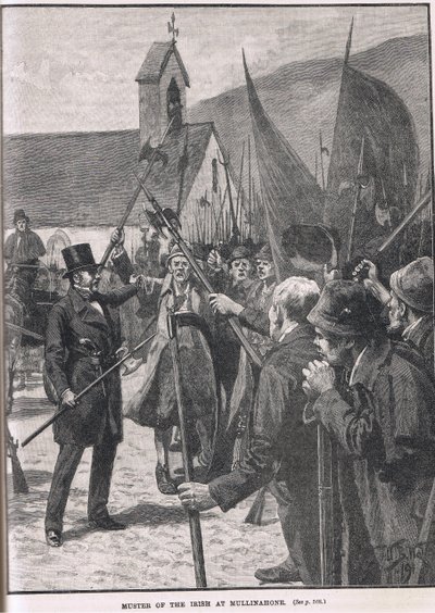Mullinahone的爱尔兰人的集合，来自卡塞尔的“英国插图史”的插图，于1910年出版 作者 威廉·巴恩斯（William Barnes）羊毛
