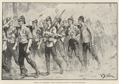 Aldershot的部队，炎热天气中的重型行军命令 作者 威廉·巴恩斯（William Barnes）羊毛