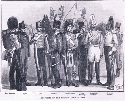 公元1855年英国军队的制服 作者 威廉·巴恩斯（William Barnes）羊毛