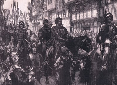 华莱士在去公元1304年威斯敏斯特大厅的路上 作者 威廉·巴恩斯（William Barnes）羊毛