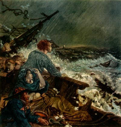 格雷斯-达林和她的父亲拯救遇难船员，1838年9月8日》，1942年。   作者 William Bell Scott