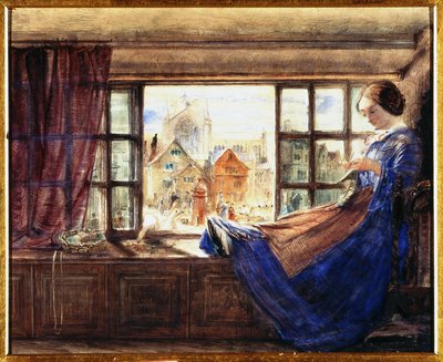 赫克瑟姆市场（纸上水彩） 作者 威廉·贝尔·斯科特