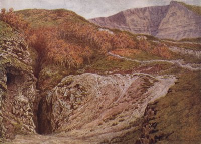 Odin Mine 和 Mam Tor，Castleton 附近（彩色石版画） 作者 威廉·比斯科姆·加德纳
