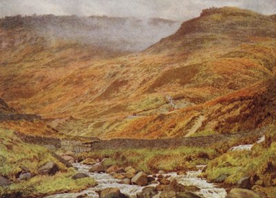 埃德尔（Edale）附近的格林茨布鲁克（Grindsbrook）的上托尔岩（Upper Tor Rocks） 作者 威廉·比斯科姆·加德纳