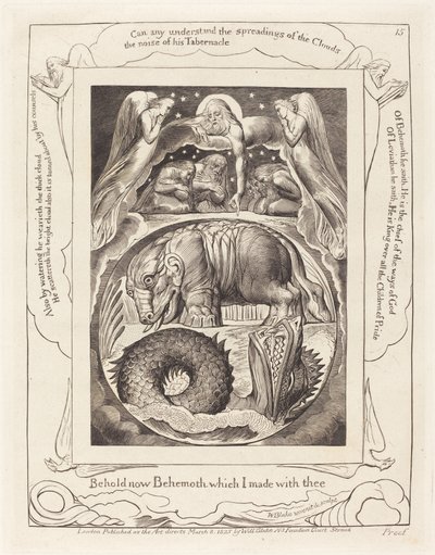 Behemoth and Leviathan, 1825年。 作者 威廉·布雷克
