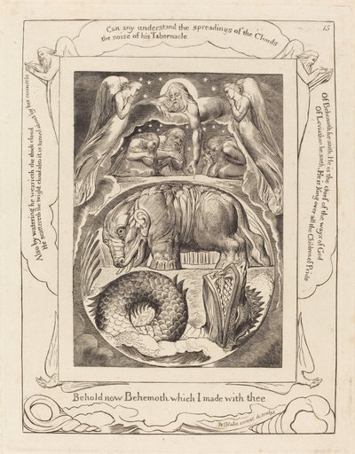 Behemoth and Leviathan, 1825年。 作者 威廉·布雷克