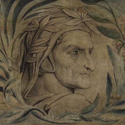 但丁-阿利吉耶里，约 1800-03（布面钢笔、墨水和蛋彩画） 作者 威廉·布雷克