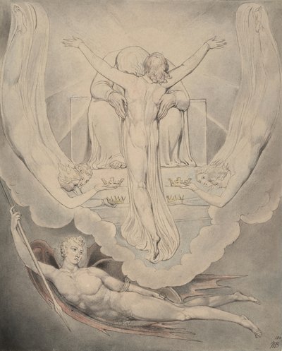 弥尔顿（Milton）的《失落的天堂》插图3：基督献给赎回的人，1807年 作者 威廉·布雷克