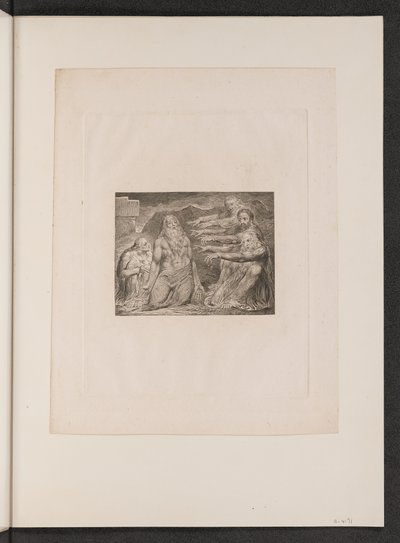 约伯被他的朋友斥责，1825年。 作者 威廉·布雷克