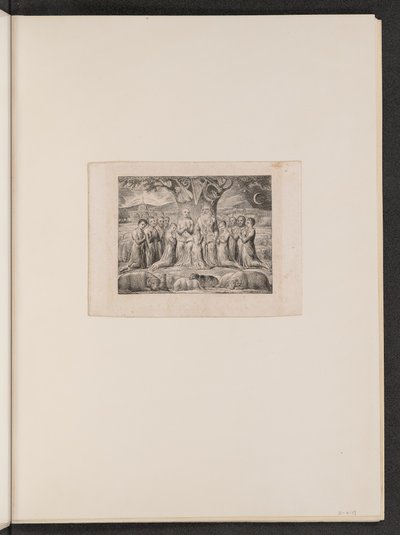 约伯和他的家庭》，1825年。 作者 威廉·布雷克