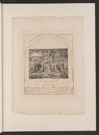 约伯和他的家庭》，1825年。 作者 威廉·布雷克