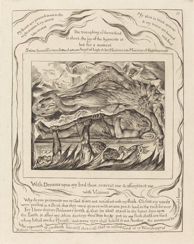 约伯的恶梦》，1825年。 作者 威廉·布雷克