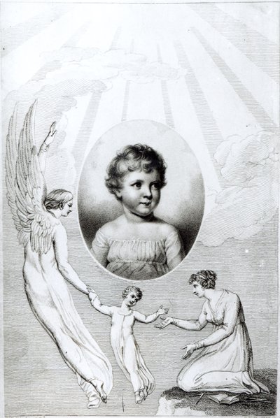Mary Wollstonecraft Shelley（1797-1851）小时候，由Robert Hartley Cromek（1770-1812）1805刻 作者 威廉·布雷克