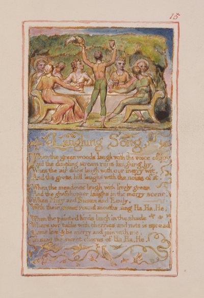 P.125-1950.pt15笑歌：从纯真之歌和经验中获得第15页（复制AA）c.1815-26（蚀刻，墨水和wc） 作者 威廉·布雷克