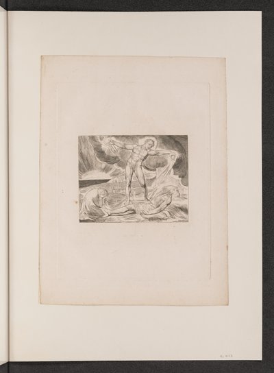 撒旦用疖子击打约伯，1825年。 作者 威廉·布雷克