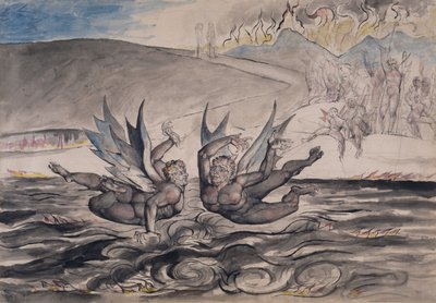 莫名其妙的魔鬼战斗，插图来自但丁·阿利吉耶里（Dante Alighieri）的《神曲》的“地狱” 作者 威廉·布雷克