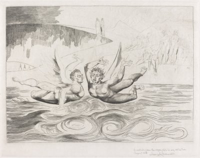 贪官的圈子，魔鬼的互相残杀，1827年。 作者 威廉·布雷克