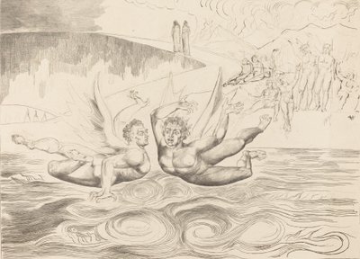 贪官的圈子，魔鬼的互相残杀，1827年。 作者 威廉·布雷克