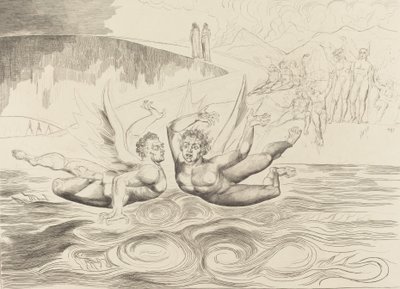 贪官的圈子，魔鬼的互相残杀，1827年。 作者 威廉·布雷克