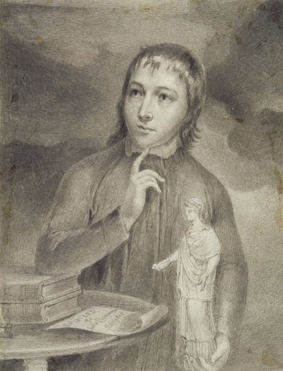 托马斯·阿方索·海利（Thomas Alphonso Hayley），半身图，约1800年（石墨，灰色b - c在纸上） 作者 威廉·布雷克