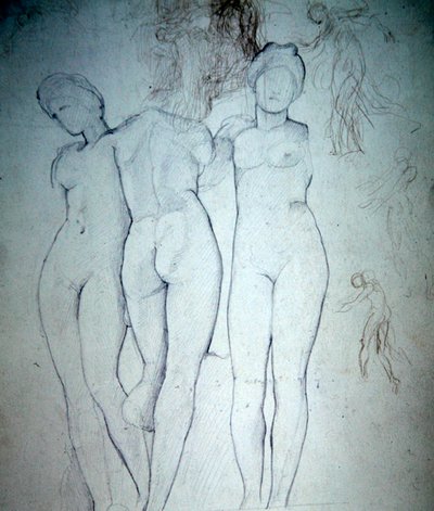 三幅裸体画（纸上铅笔） 作者 威廉·布莱克·里士满