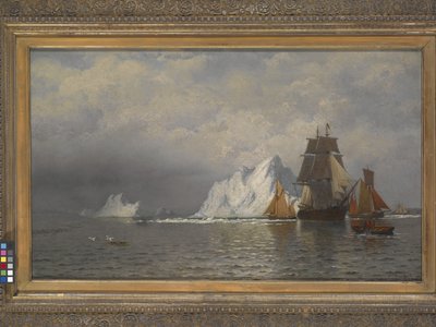 拉布拉多海岸附近的捕鲸船和渔船（布面油画） 作者 威廉·布拉德福德
