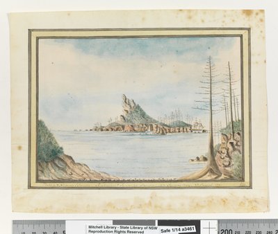 Opp.第211页。菲利普岛和内皮恩岛。Justinian & Surprise站在悉尼湾。1790年8月23日