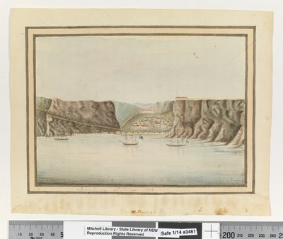 Opp. p. 299.詹姆斯谷圣赫勒拿岛1792》，约1802年（水彩画）。 作者 威廉布拉德利