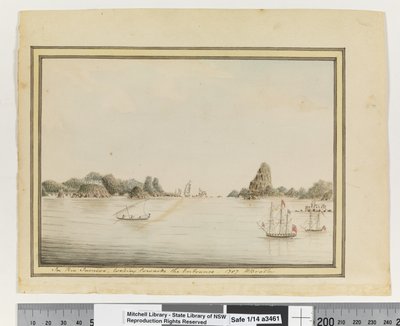 Opp. p. 36. `In Rio Janeiro, looking towards the Entrance. 1787