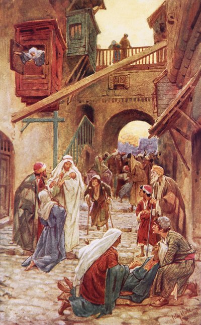 The people of Capernaum bringing Jesus many to heal 作者 威廉·布拉西·霍尔