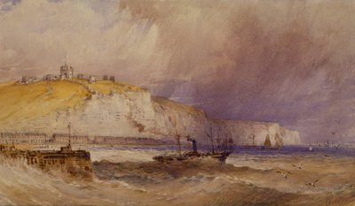 桨船离开多佛尔港，1879年 作者 威廉·卡洛