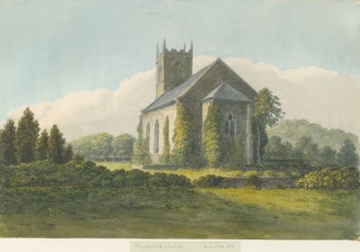 Needwood教堂：水彩画，1839年 作者 威廉·卡特
