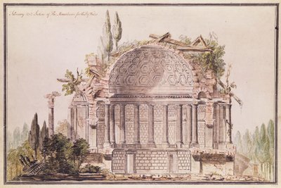 威尔士王子弗雷德里克（1707-51）的陵墓建筑图，约1751年 作者 威廉·钱伯斯