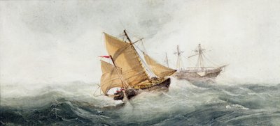 走近1837年的沉船（纸上的水粉和水粉） 作者 克拉克森·弗雷德里克·斯坦菲尔德