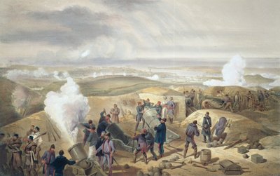 电池中的炎热日子，来自“东方战争的座位”，酒吧。作者：Paul und Dominic Colnaghi und Co.，1856 作者 威廉·克里米亚·辛普森
