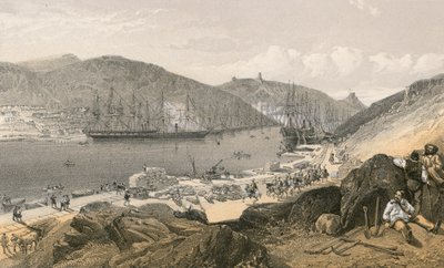 巴拉克拉瓦于1855年5月展示了码头和航运的状态 作者 威廉·克里米亚·辛普森