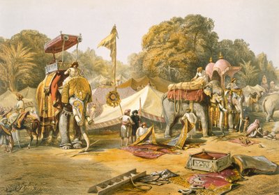 Pheel Khana，或大象宿舍，Holcars Camp，来自&39;印度古代和现代&39;，1867年 作者 威廉·克里米亚·辛普森