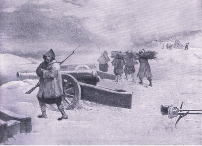 塞瓦斯托波尔之前的Zouaves的Sentinal，从陆地和海的英国战斗的例证，1915年 作者 威廉·克里米亚·辛普森