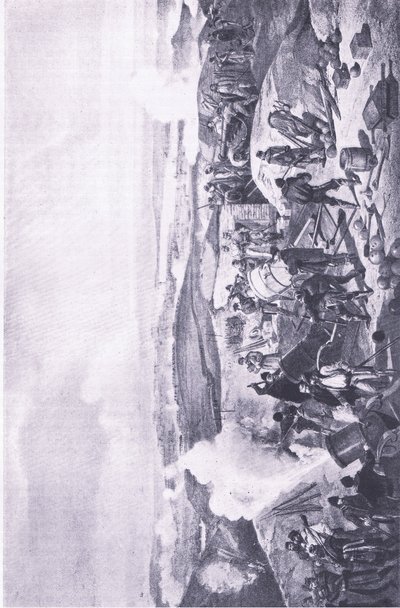 塞瓦斯托波尔：电池上炎热的一天，1915年英国陆地和海上战役的插图 作者 威廉·克里米亚·辛普森