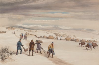 第二师营，朝东。 1855年1月 作者 威廉·克里米亚·辛普森
