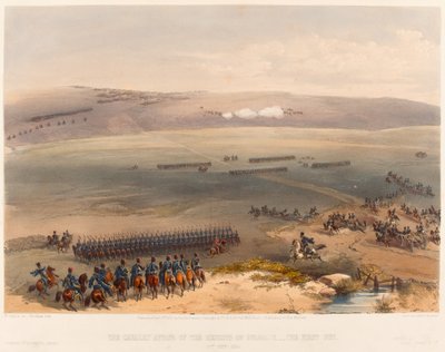 布尔加纳克高地的骑兵事件-第一枪。 1854年9月19日？，1855年 作者 威廉·克里米亚·辛普森