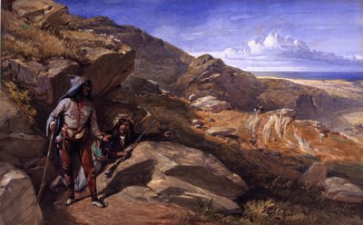 两个匪徒在山上，1857年 作者 威廉·克里米亚·辛普森